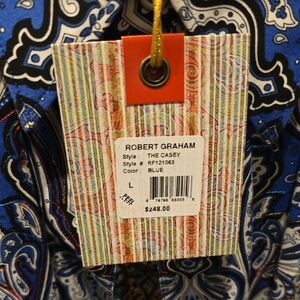 Robert Graham Vibrant Blue and Black Paisley Shirt